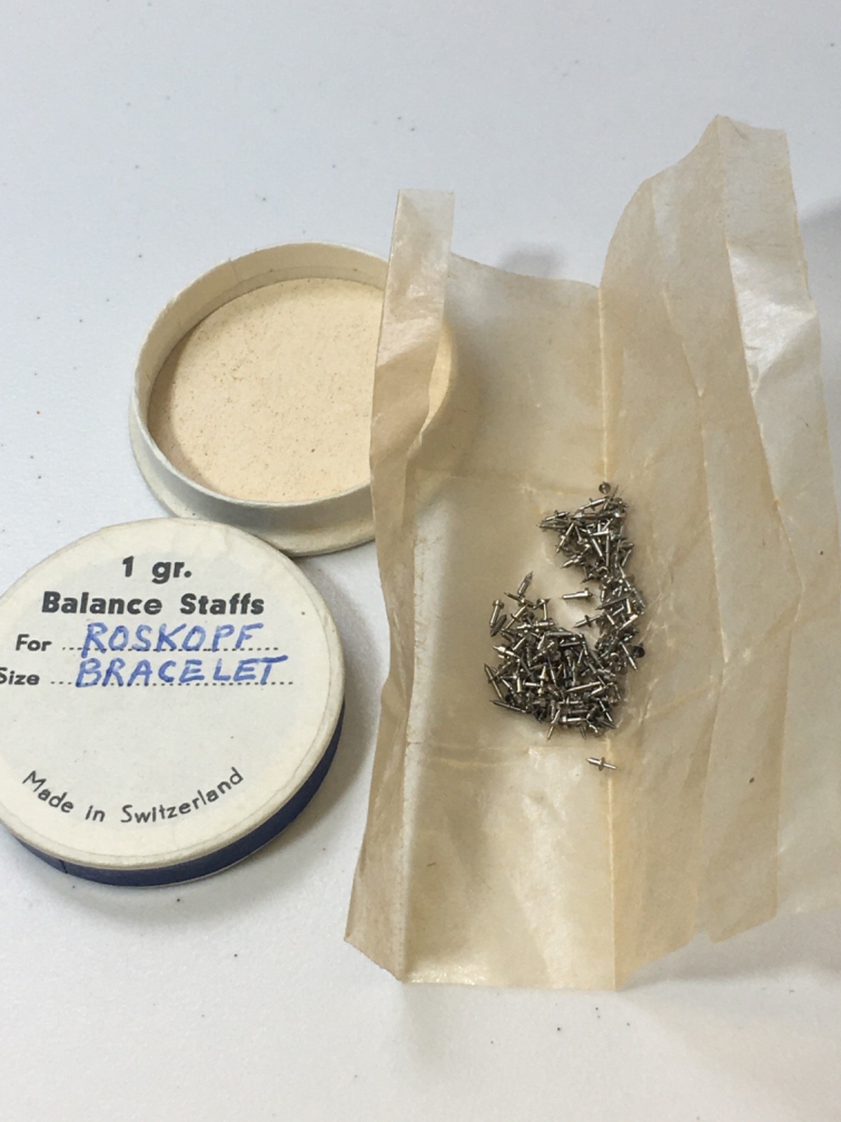 Wrist Watch Parts Balance Staff Assortment Roskopf New Old Stock Swiss Made