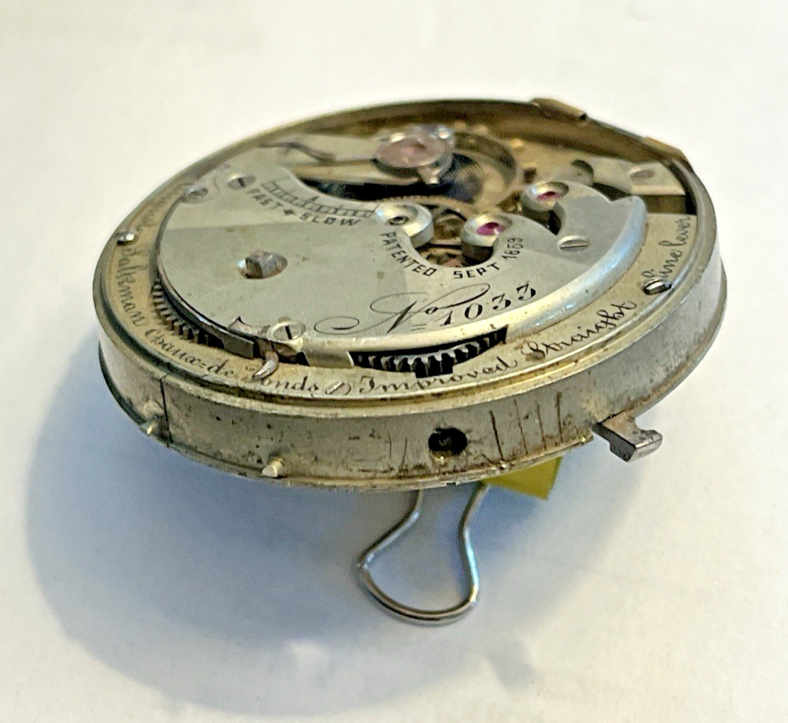 AUGUSTE SALTZMAN 45.22mm POCKET WATCH MOVEMENT RUNNING FREE SHIPPING