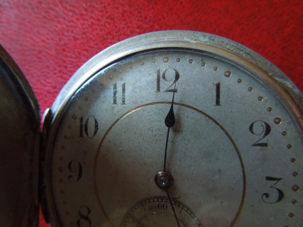 J4939 POCKET WATCH MOVADO NIELLO HORSES FULL HUNTER HUGUENIN FR. SEE DESCR