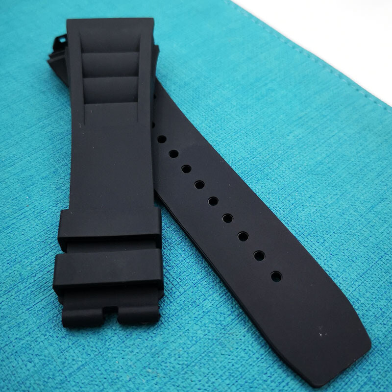 25mm * 20mm Black Rubber Band Strap for RM RICHARD MILLE RM RM011 RM50-03/01