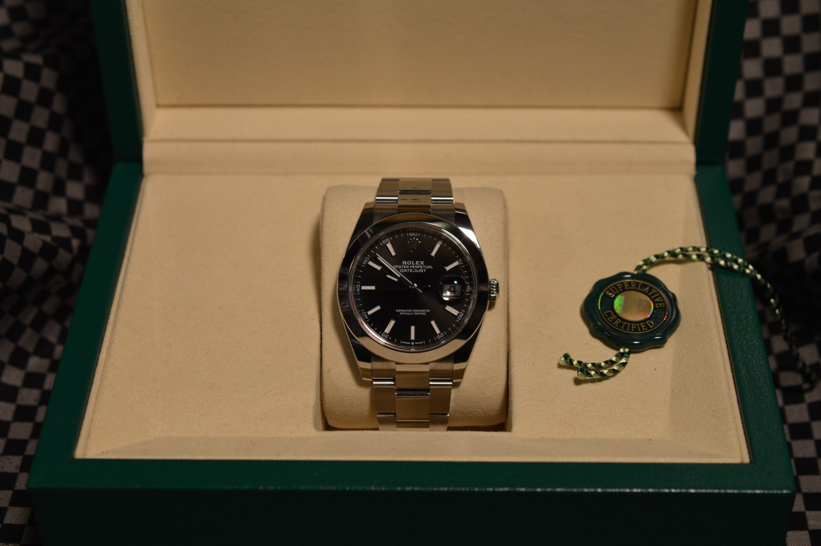 2025 Rolex Datejust 41mm Black Dial 126300 Full Set.