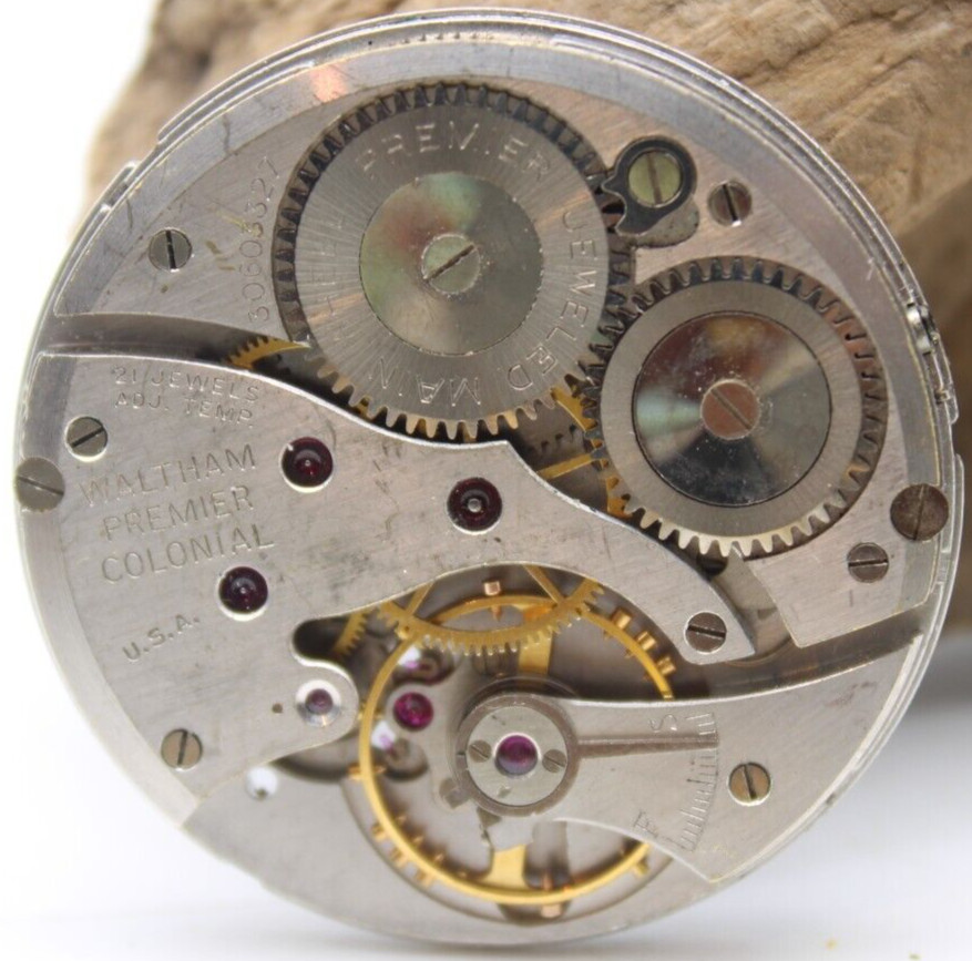 WALTHAM PREMIER COLONIAL POCKET WATCH MOVEMENT 30603327 GRADE 223 12s 21j (DC)