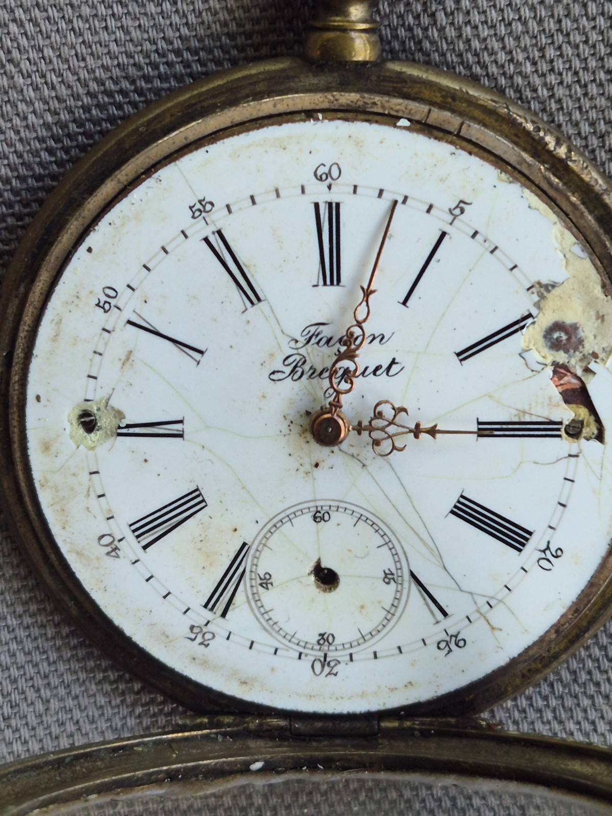 Vintage Swiss Facon Breguet Pocket Watch Bridged 15Jewels RUNNING