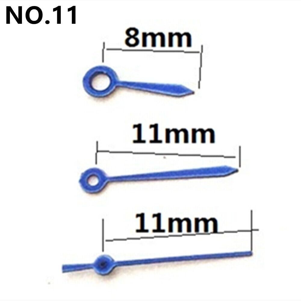 2 Sets 11mm Blue No Lume Arrow Shape Watch Hands for Miyota 2035 Movement