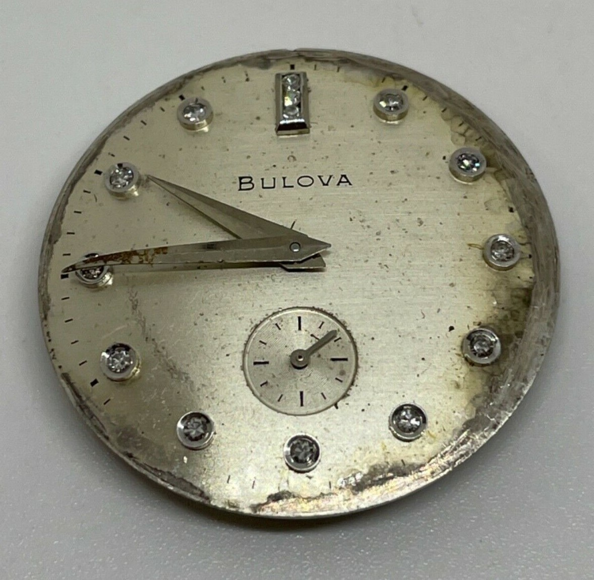 BULOVA 10 BM MOVEMENT 21 Jewels Diamond Dial