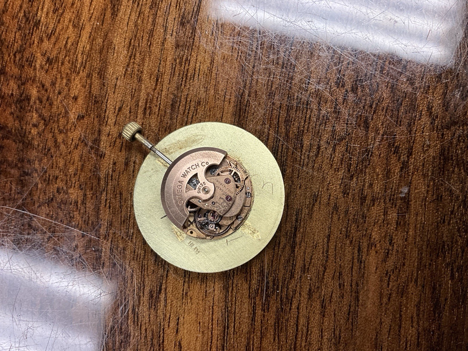 omega Bark/nugget Finish Watch Movement 14k Gold (JUST MOVEMENT!!!!)