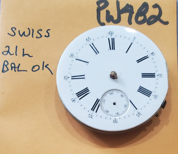 POCKET WATCH MOVEMENT SWISS 21L PW482