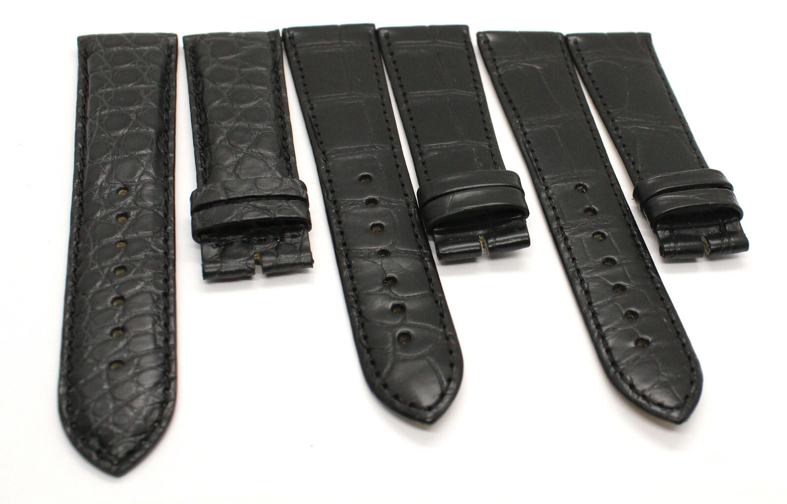 New Genuine Alligator Leather Band Black Color 22 mm x 20 or 18 mm Strap