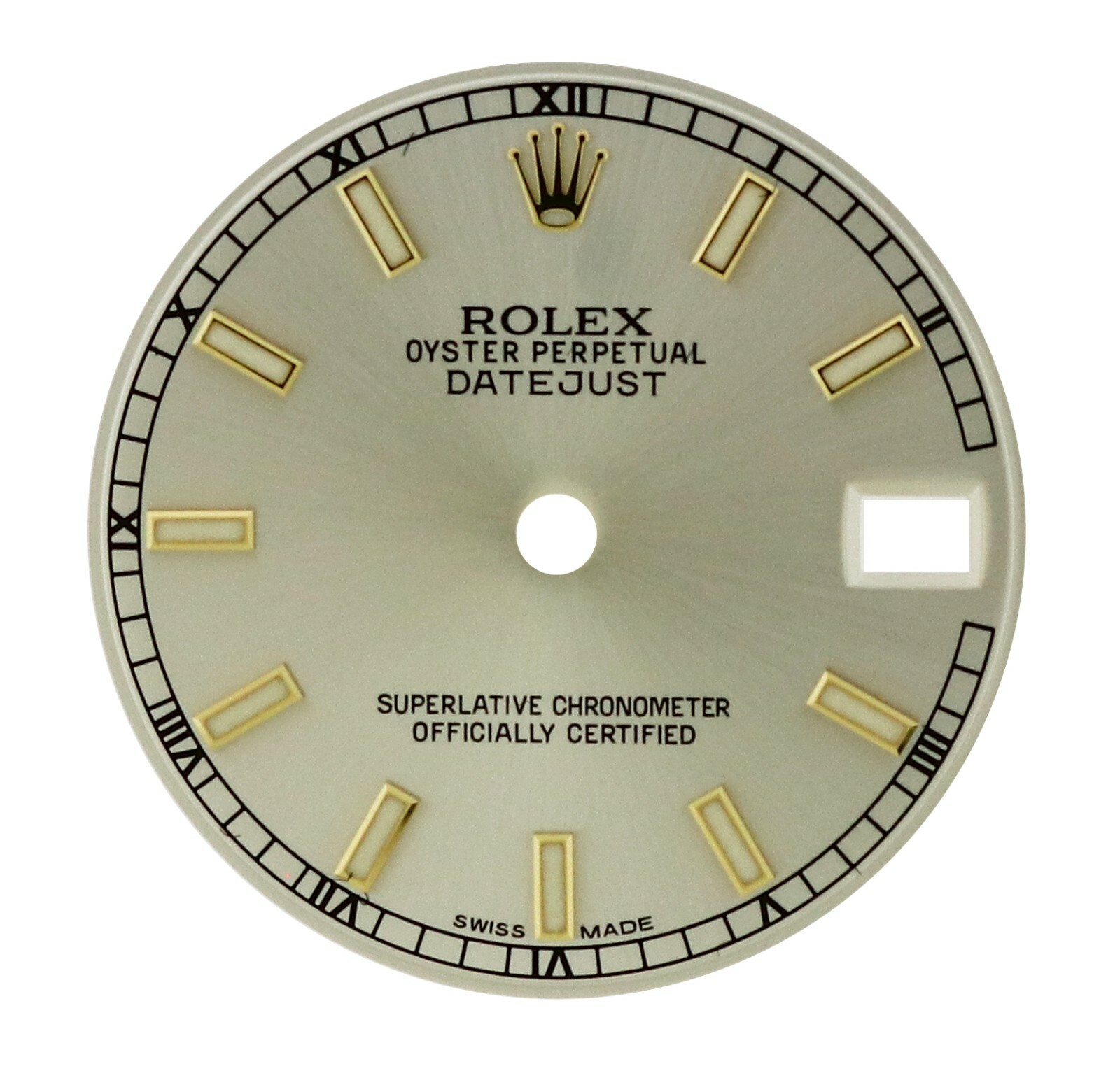 ROLEX GENUINE SILVER INDEX DIAL FOR MIDSIZE 31MM DATEJUST 178273 178278 178243