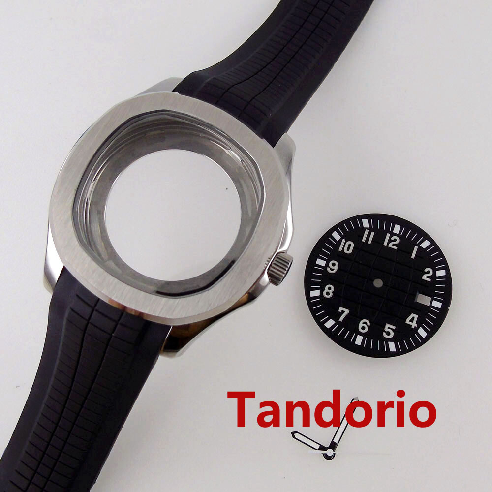40mm Square Watch Case fit NH34 NH35A NH36 30MM Dial Glass Back Luminous