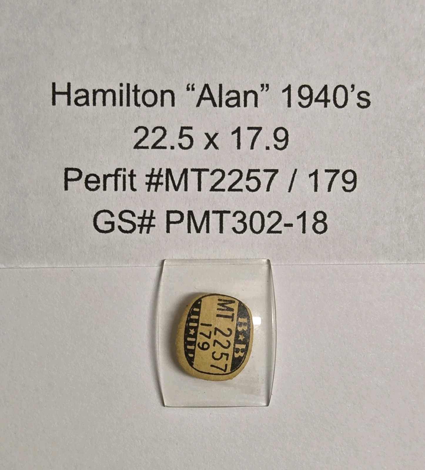 NOS Vintage 1940s Hamilton Alan Glass Watch Crystal