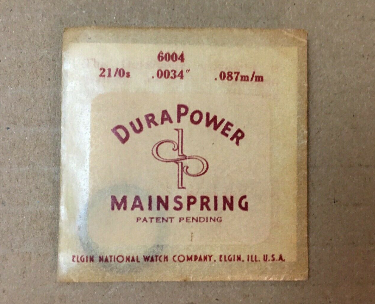 Lot of 3 Elgin DuraPower Factory Mainspring 21/0s 6004 .0034 .087 m/m Alloy