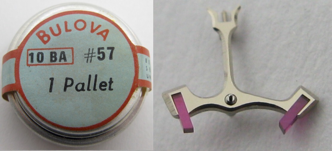 Bulova 10BA Watch part #710/ 57 pallet / fork