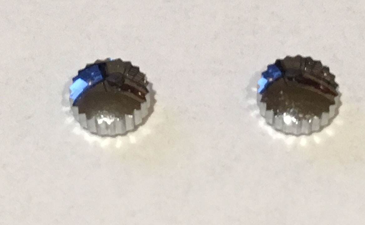 CHROME CROWNS WATER PROOF TAP 9 OD 5.0 mm FLUSH 2.25 mm Height ***10 Pieces***