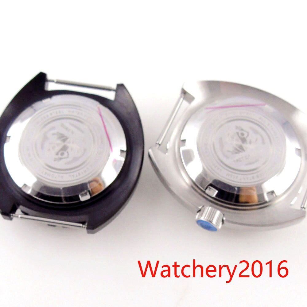 New 45mm 20ATM 316L Stainless Steel Black Silver Watch Case For Japan NH35A NH36