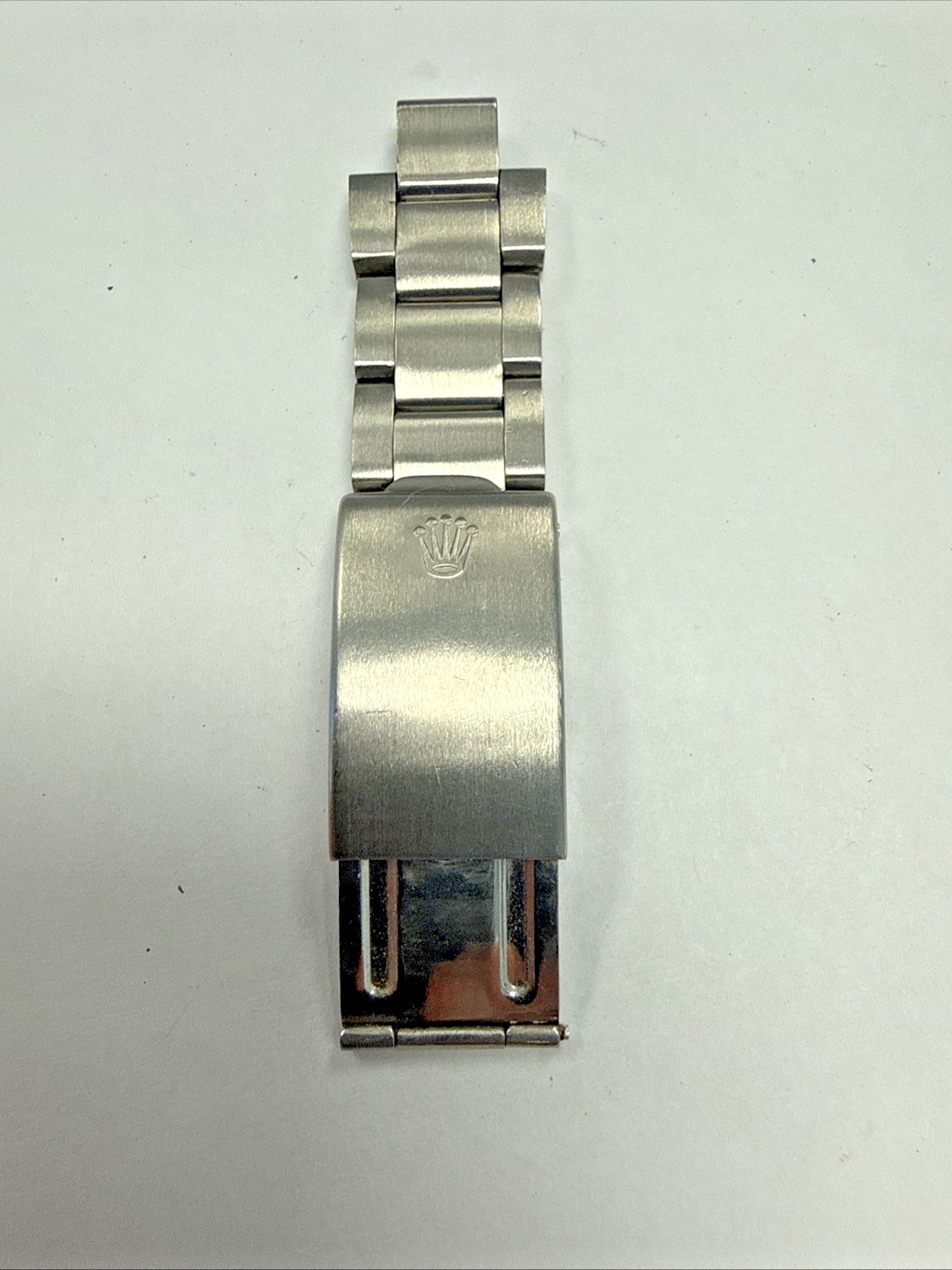 Rolex 1971 Vintage Stainless Steel Buckle Clasp With Partial Oyster Band Section