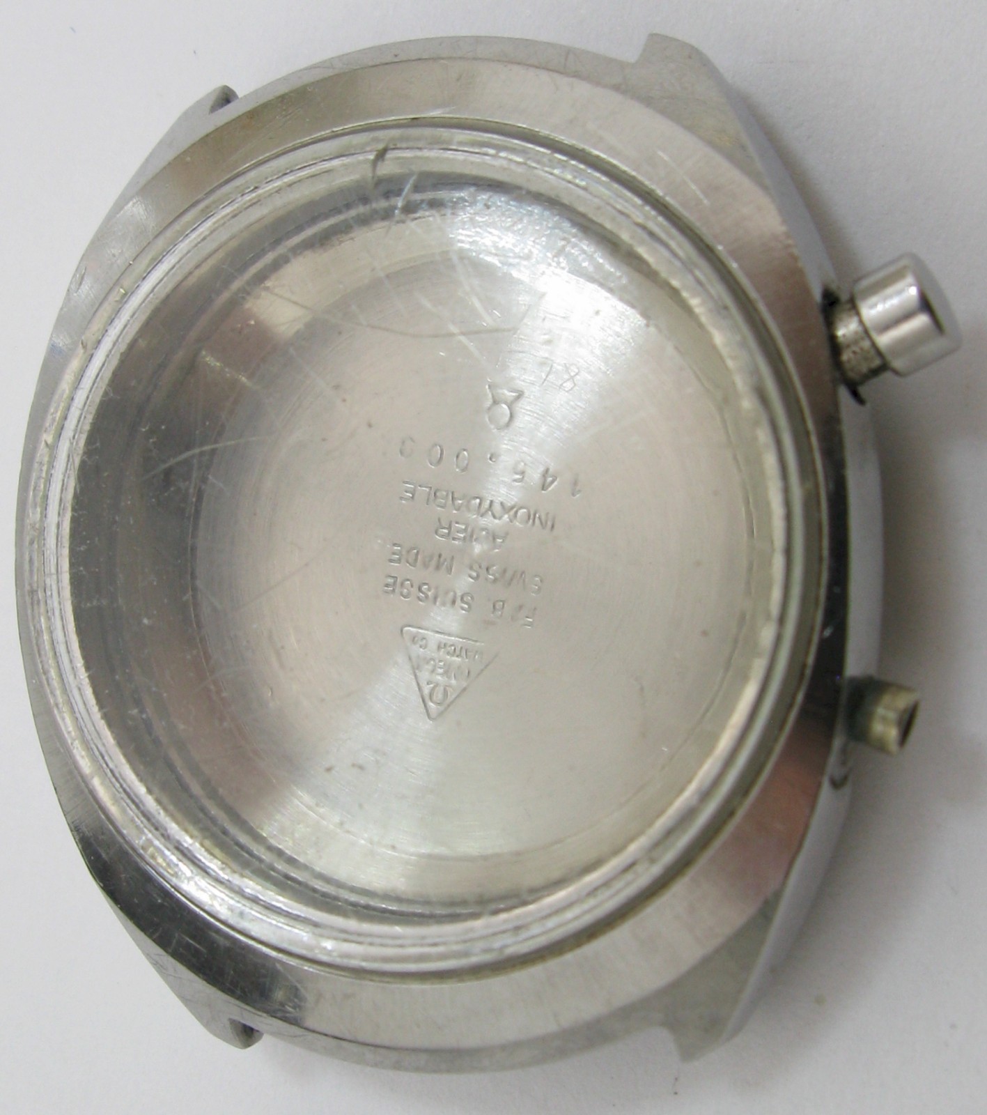 Omega Seamaster Chronostop Watch Case 145.009 in s. steel diameter 34.4 mm