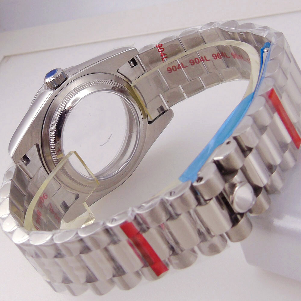 Fluted Bezel 36MM Sapphire Glass Watch Case Fit NH34A NH35A NH36 ETA 2824 PT5000