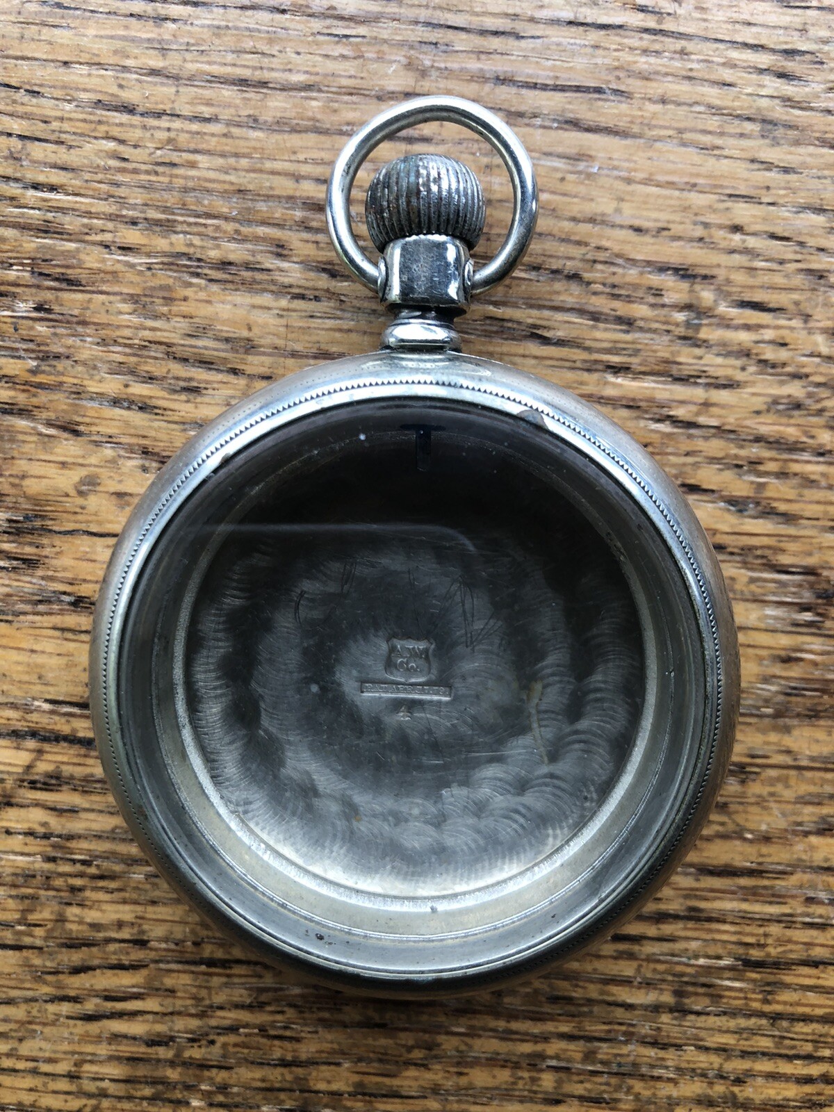 18s AWC Co Nickel Pocket Watch Case Only No. 4