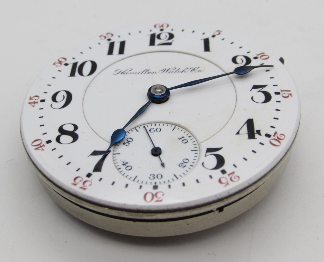 1905 Hamilton Grade 940 Model 1 Railroad Grade 21j Pocket Watch Movement Running