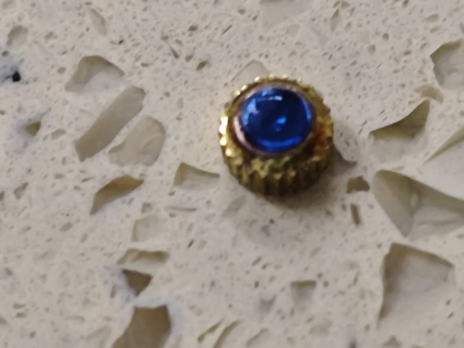 Genuine CROWN with Crystal For Cartier/Omega /Rado 3.95MM Blue /Gold NOS
