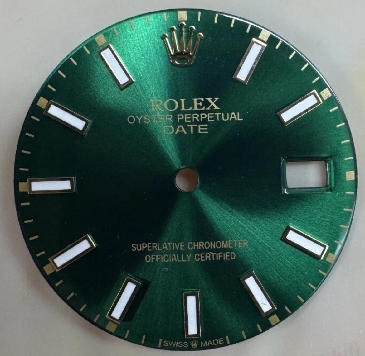 Rolex Date 34mm Custom Green Lume Dial 15233 15203 115233