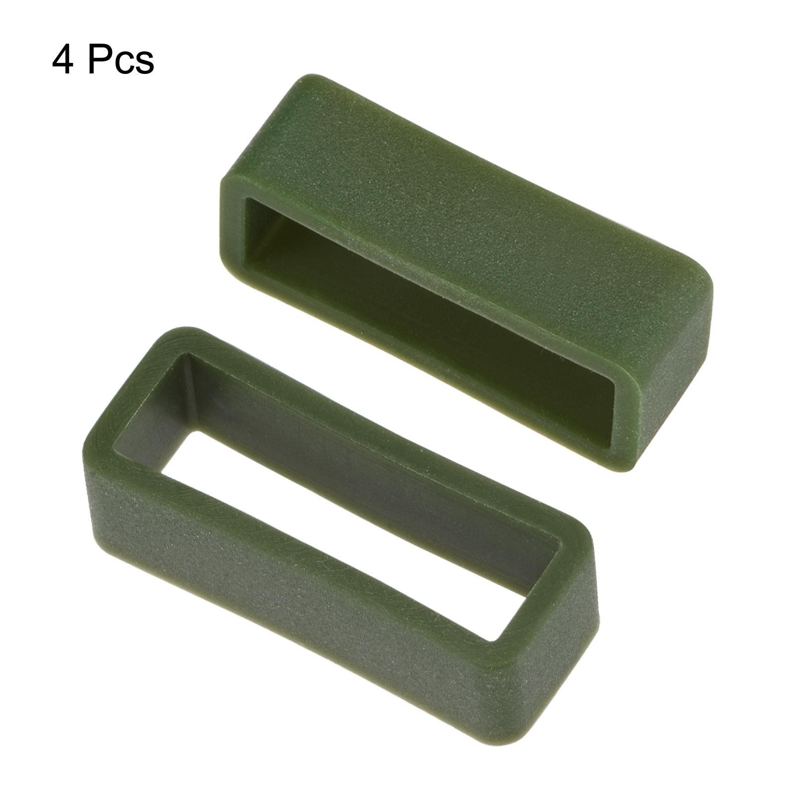 4Pcs Watch Band Strap Loops Silicone for 22mm Width Watch Band Dark Green