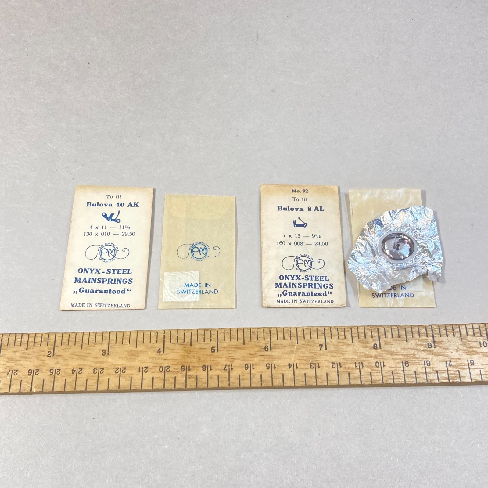 Vintage 2 Onyx-Steel Mainspring Bulova Watch Spring Watch Parts or Repair Swiss