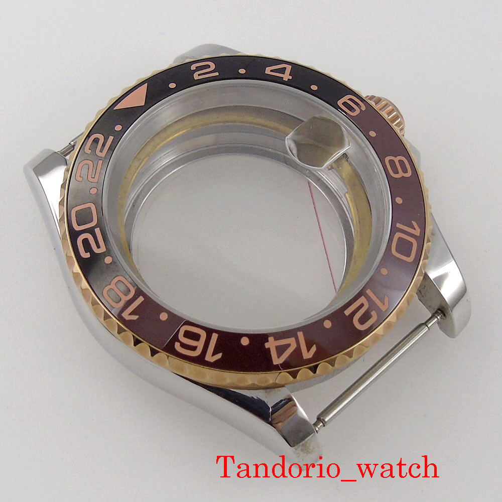 40mm Bidirectional Bezel sapphire Glass Watch Case For NH35 NH36 MIYOTA ETA 2824
