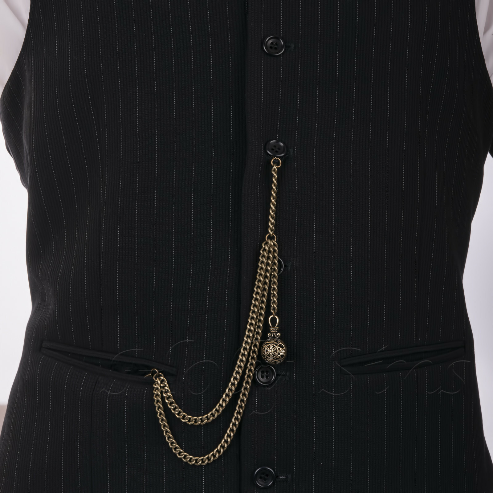 Brand New Bronze Colour Single Albert Pocket Watch Chain With Pendant 189