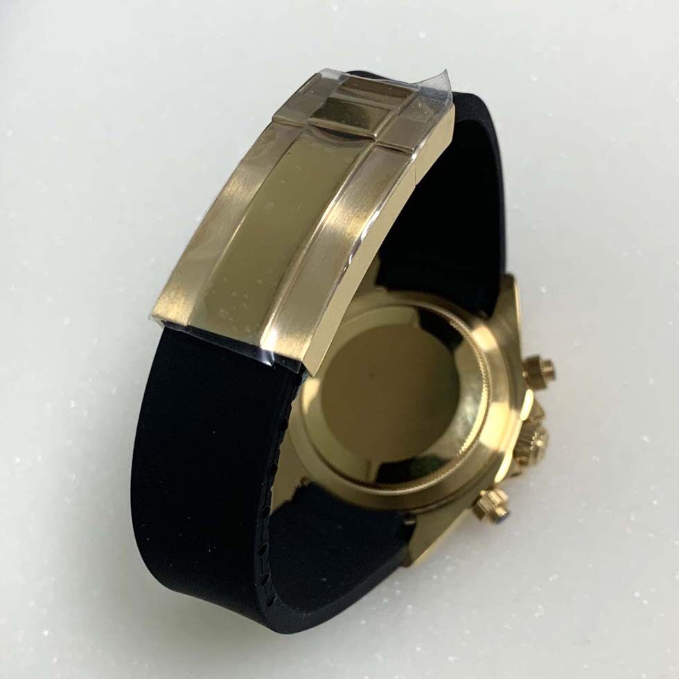 39mm Gold Watch Case Set Sapphire VK63 Movement 28.5mm Dial Watch Parts