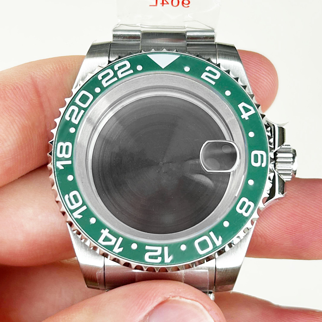 40mm Hulk Watch Case Sapphire Glass & Strap Mod For NH35 NH36 4R35 4R15 Movement