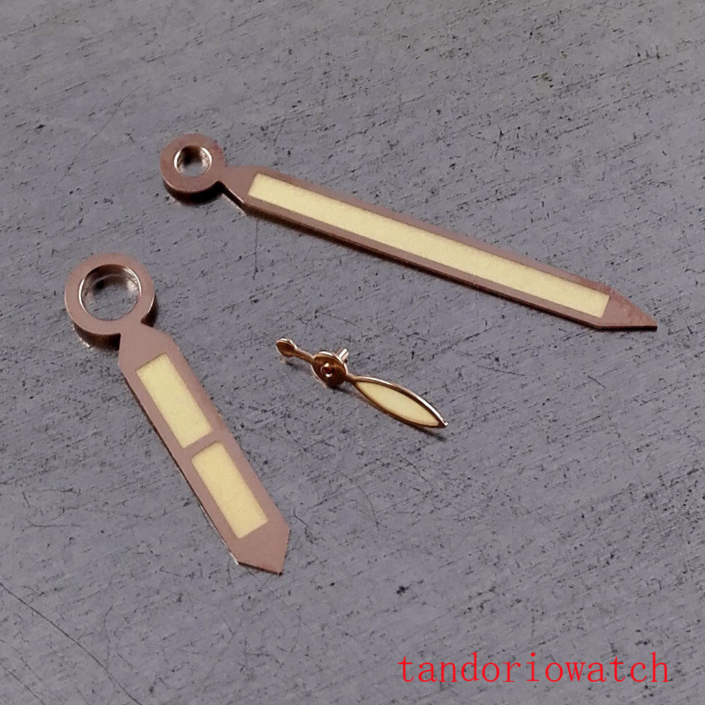High quality rose gold coated luminous watch hand fit 6497 hand winding movement