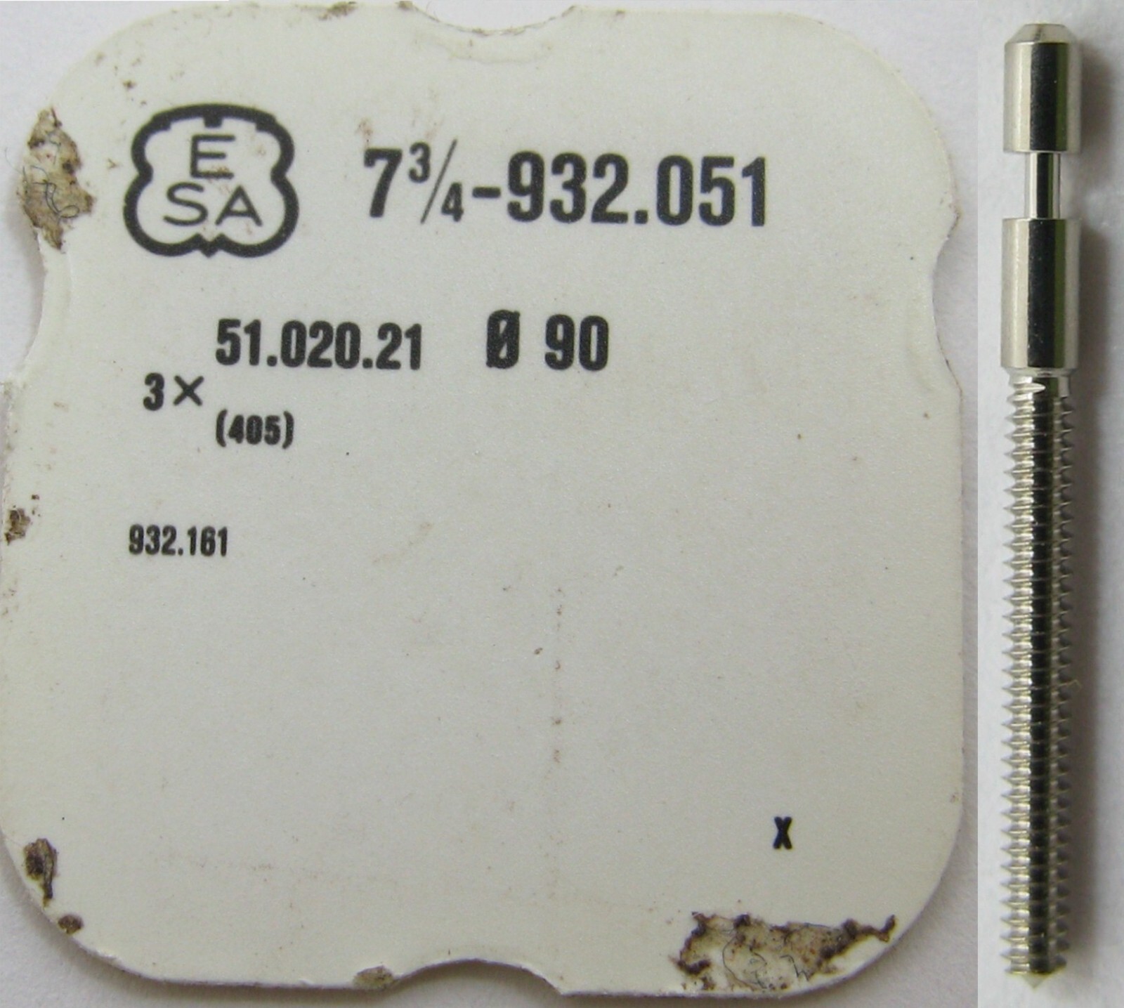 ESA 932.051 932.161 watch movement part 401 / 405 setting stem tap 10