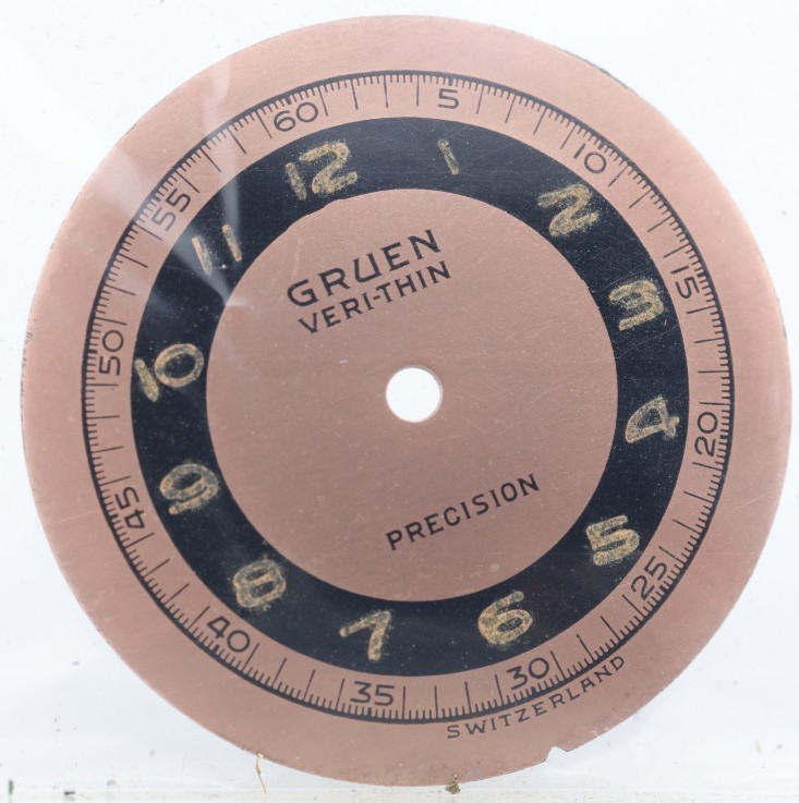GRUEN VERI-THIN PRECISION SWISS SALMON WRIST WATCH DIAL 23.61mm (JO)