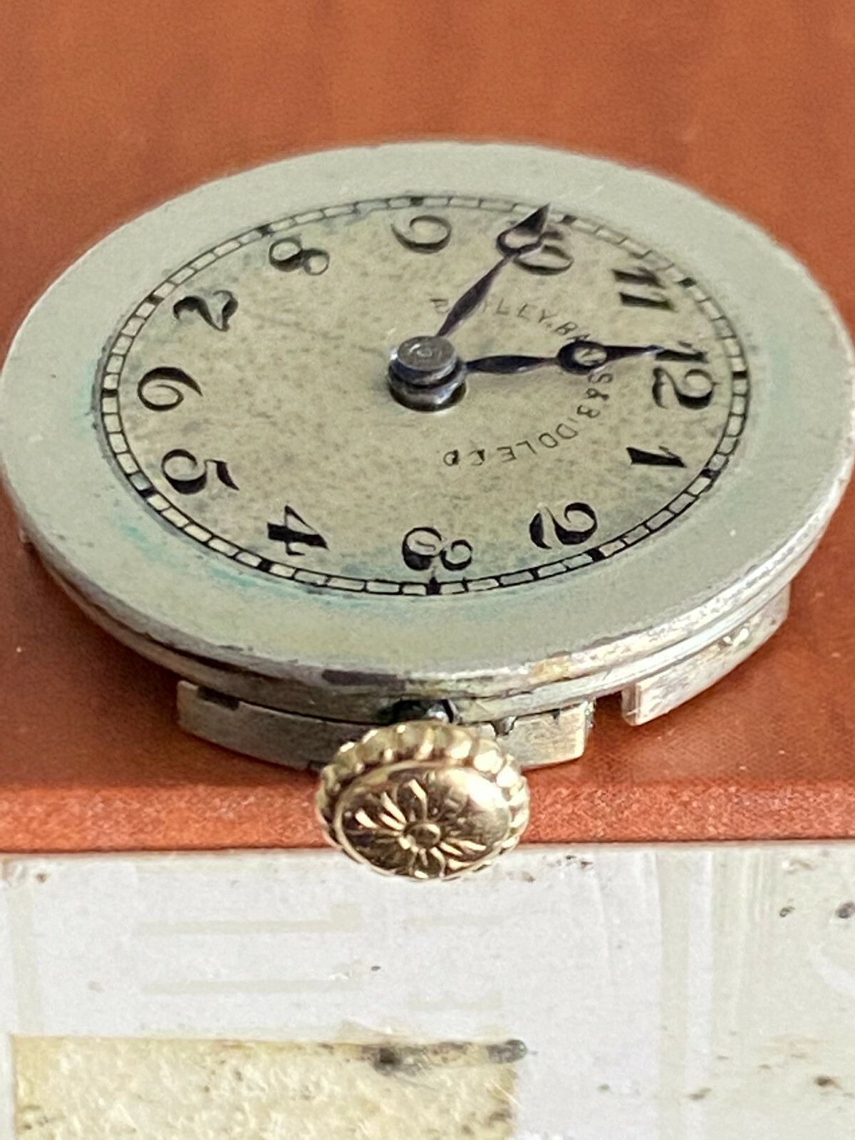 VINTAGE 18.9MM E.HUGUENIN BAILEY BANKS AND BIDDLE CO. WRIST WATCH MOVEMENT