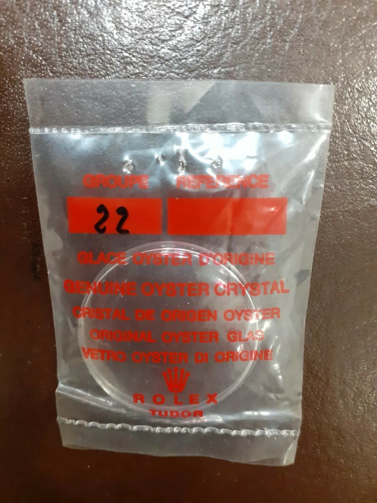 Rolex Plexyglass Groupe 22 glass ref. 1016 plastic glass new sealed