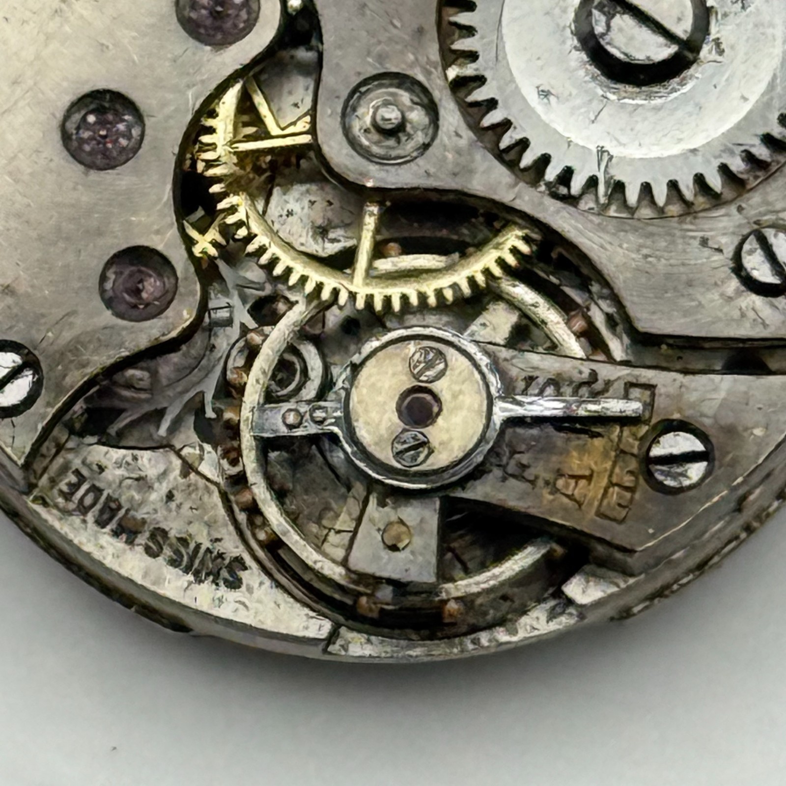 Buser Watch Movement 15 Jewels Swiss Manual Wind Vintage Parts Repair 23.2mm