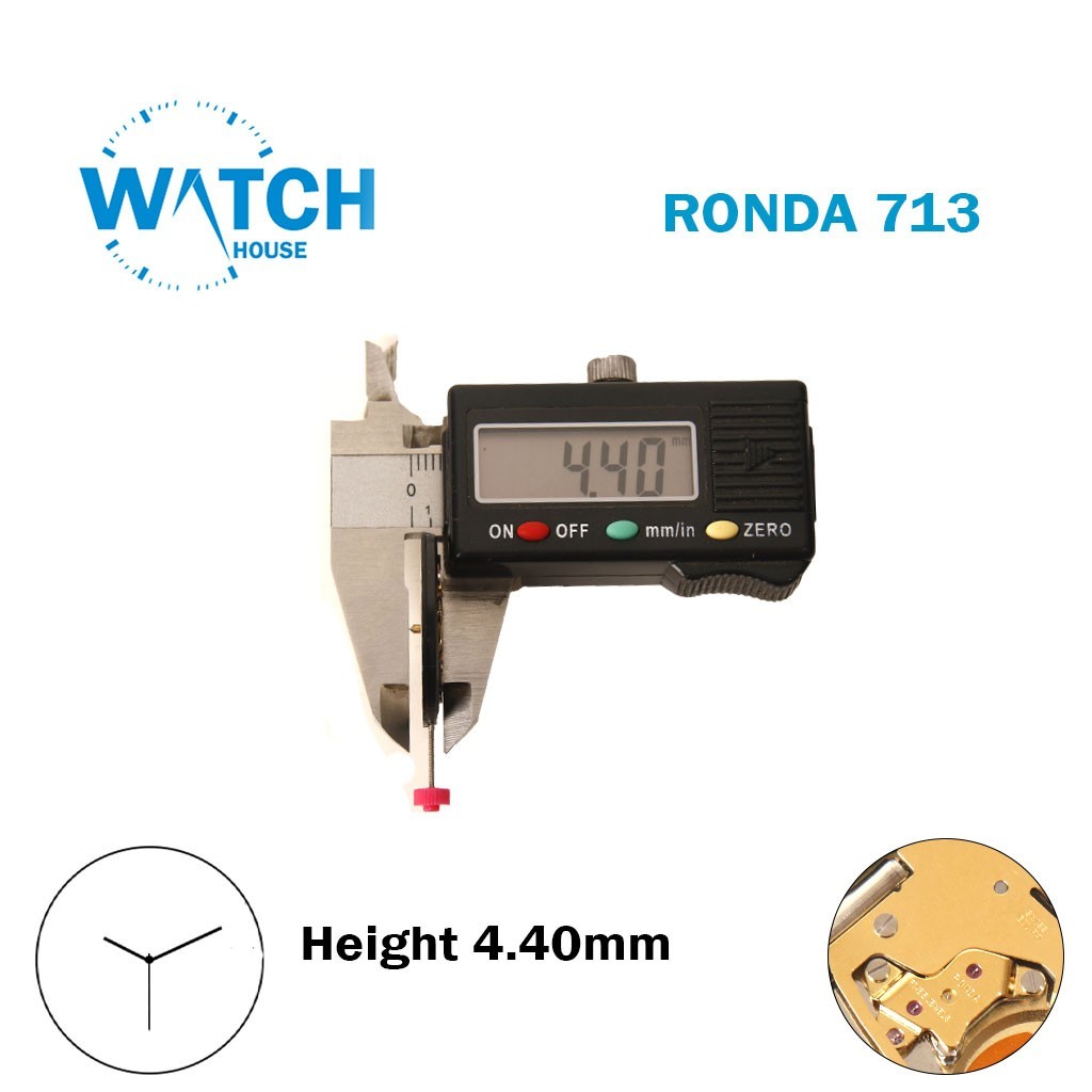 Ronda 713 Swiss Made Quartz Movement-Height 4.40mm-3 Hands- Without Disk.