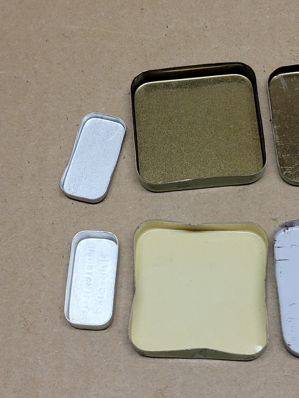 4 International Dial Co Watchmaker Small Parts Storage Tins Metal Tin + 2 Extra