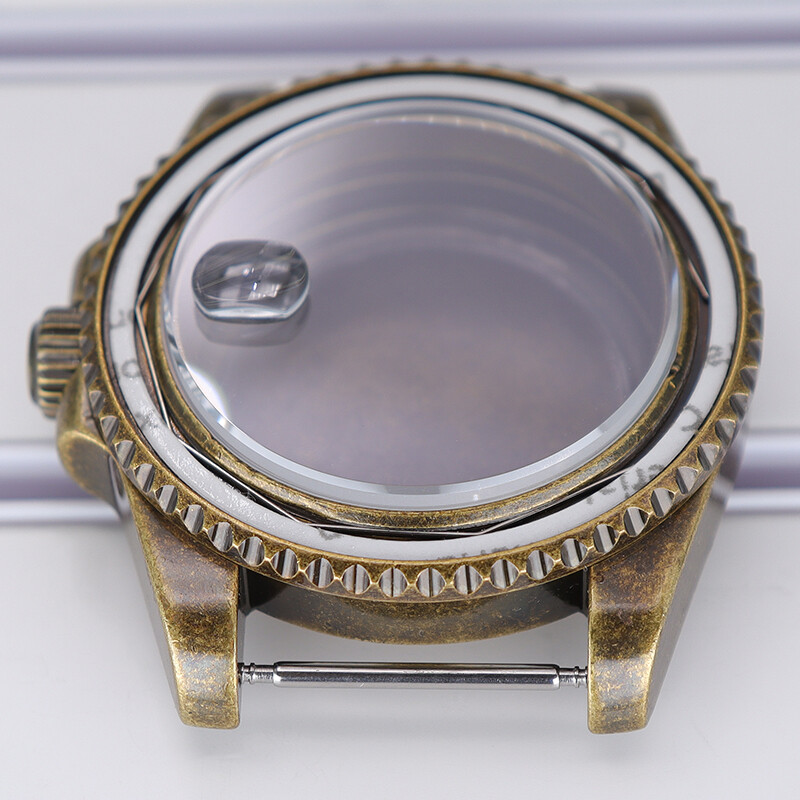 A-level 40mm Retro Bronze Watch Cases Stainless Steel For Seiko nh35 36 Movement