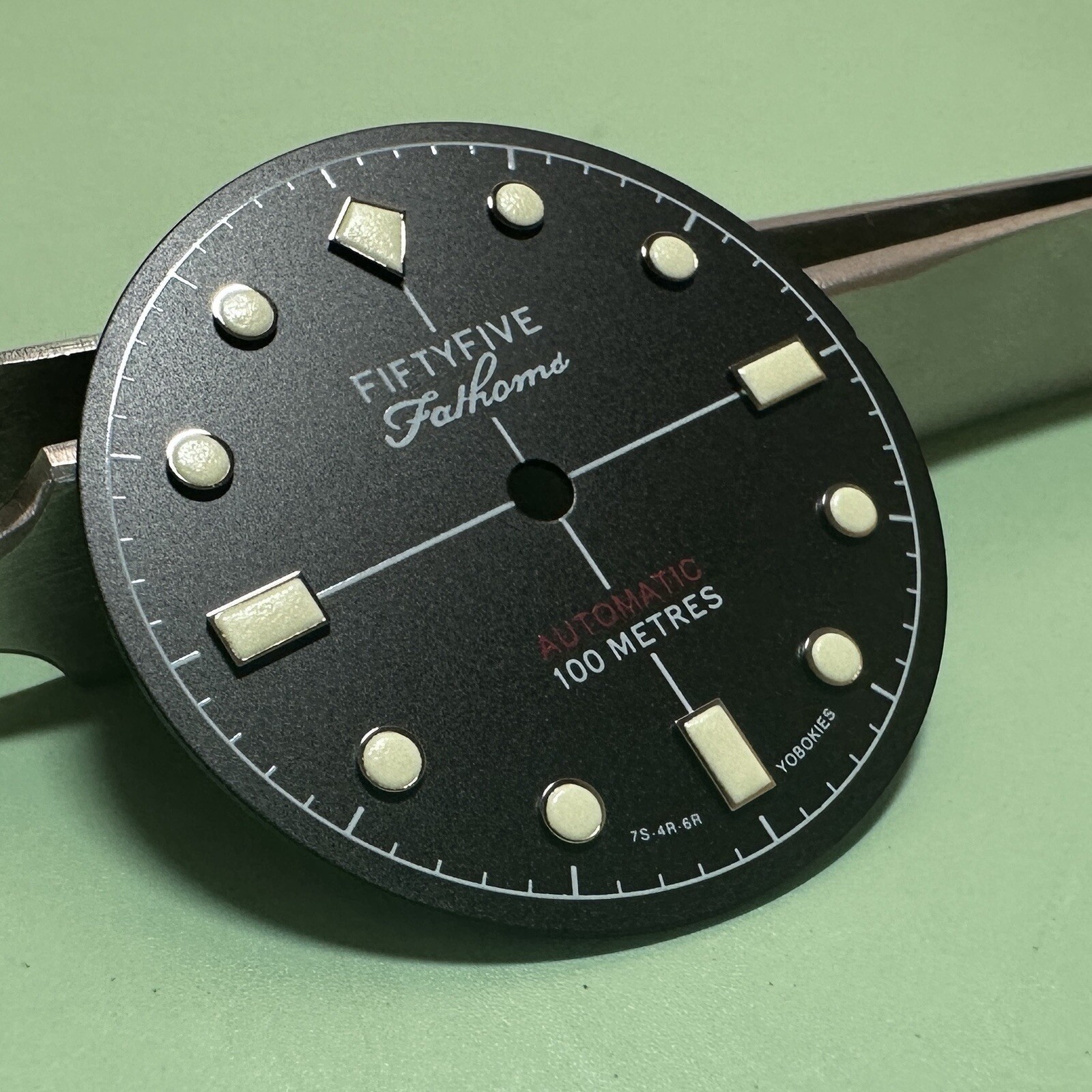 Yobokies Fifty Five Fathoms Dial [Black w/ Silver] No Date for Seiko SKX SNZH