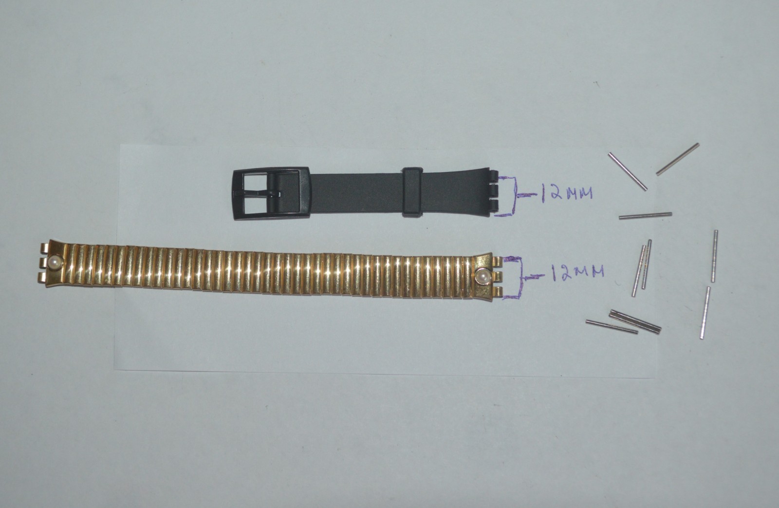 Swatch Watch 10 Metal Pins 5 For 17mm Straps 5 for 12mm Swatch Watch Circa 1990s