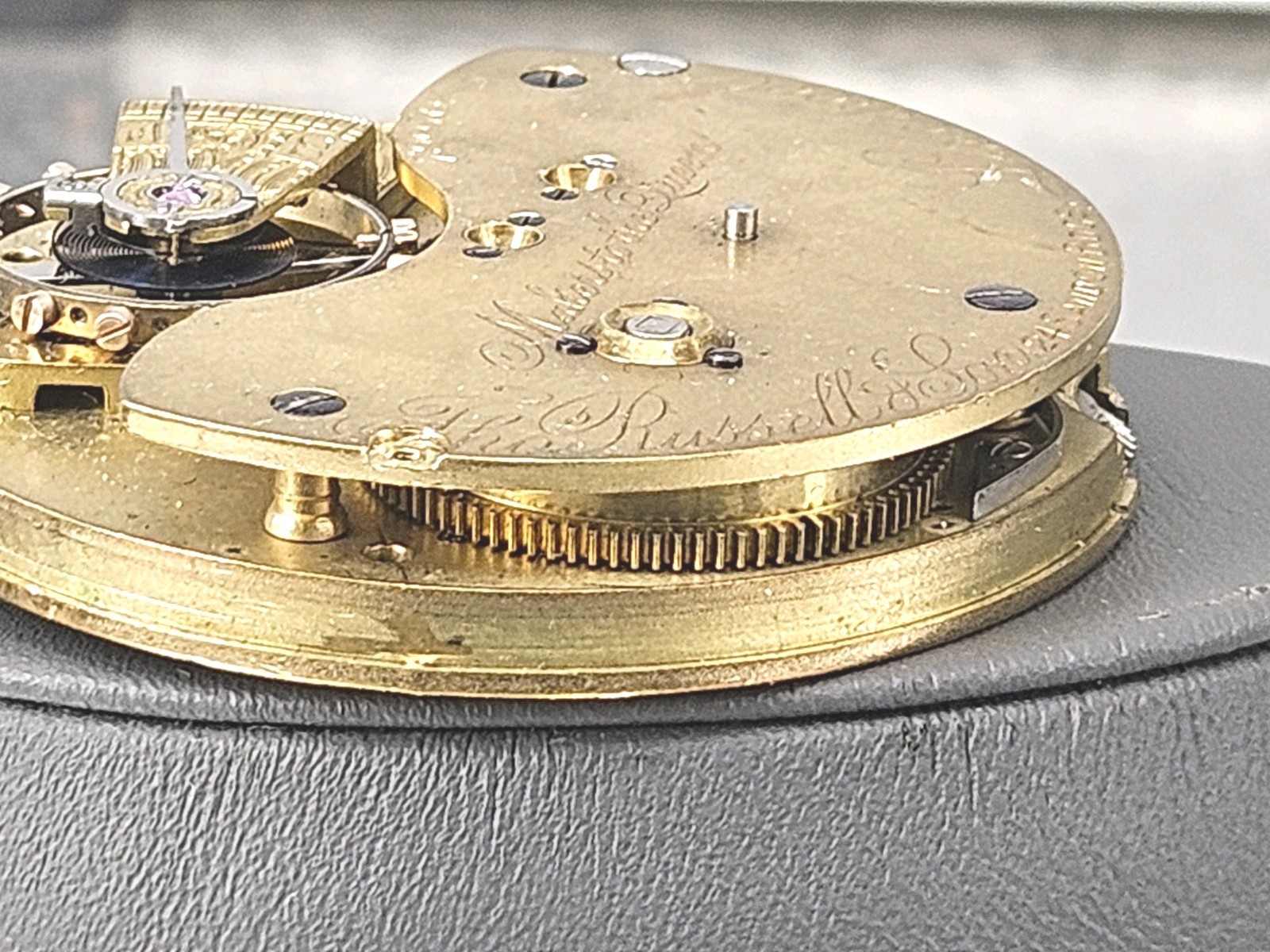 Antique Thomas Russell & Son English Lever Pocket Watch Movement Liverpool