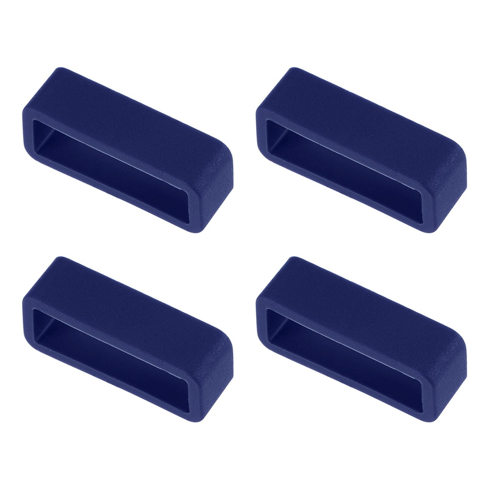 Watch Band Strap Loops Silicone for 20mm Width Watch Band, Deep Blue 4 Pcs
