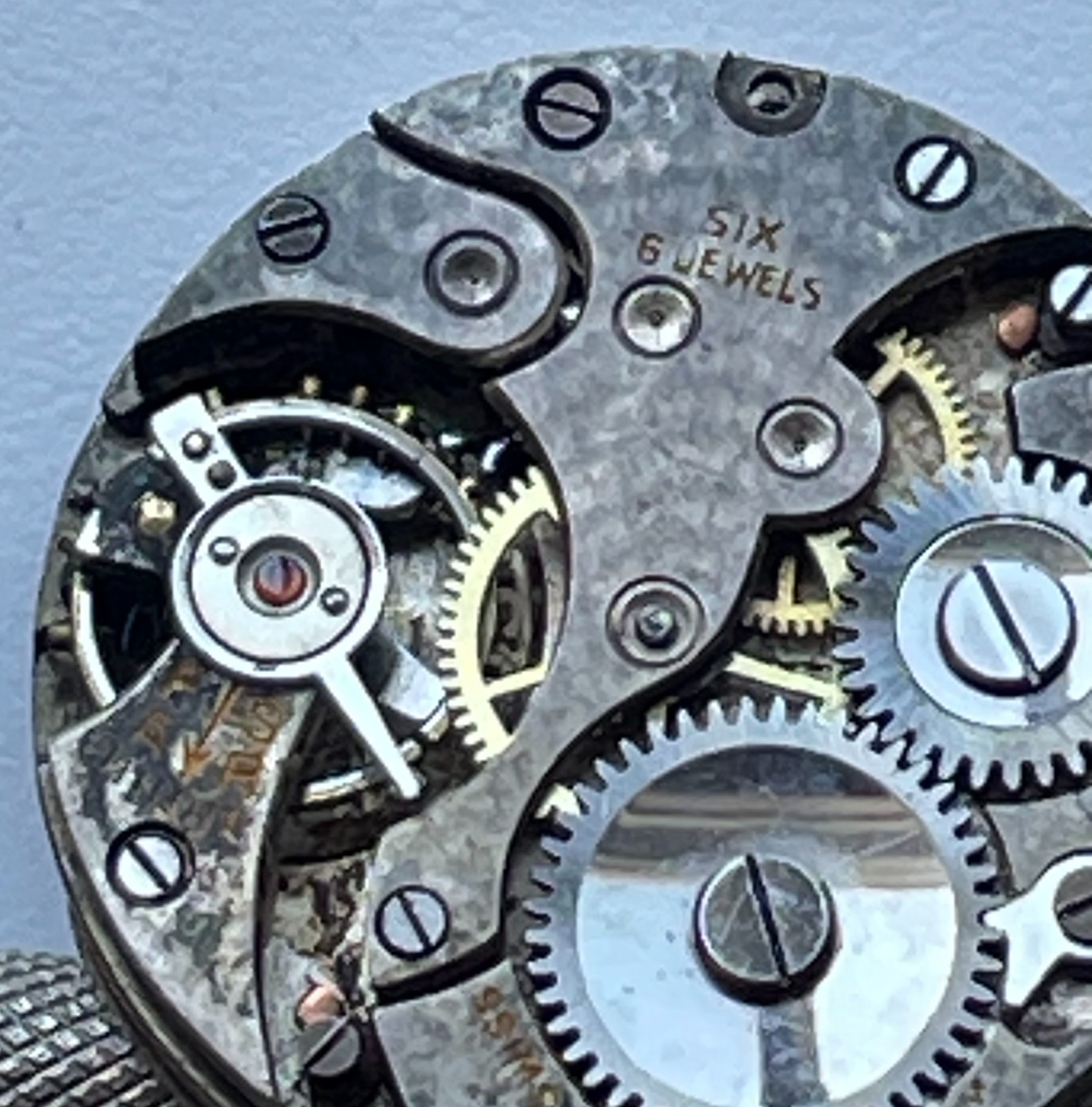 Antique Swiss Ladies Watch Movement Parts Repair Art Deco 6 Jewels