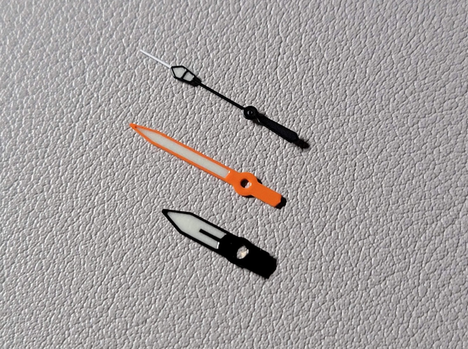 HANDS SET SPB125 STYLE BLACK & ORANGE C3 / SEIKO MOD SKX SKX007 NH35 NH36 NH34