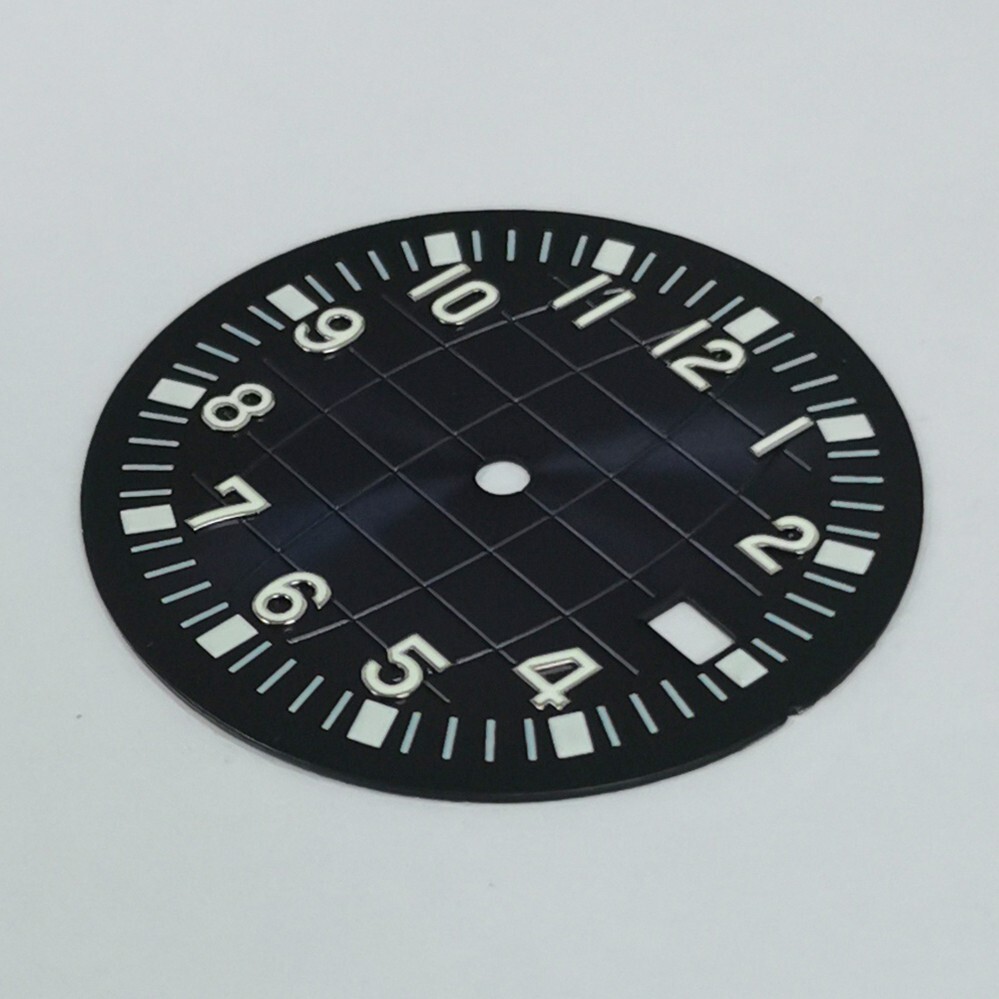 32mm black blue green purple watch dial hand luminous dial fit NH35/36 movement