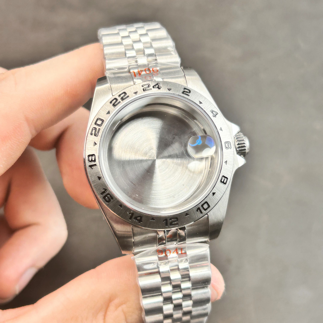 39MM Sapphire Crystal Brushed Watch Case for NH34 NH35 NH36 Explorer Mod Parts