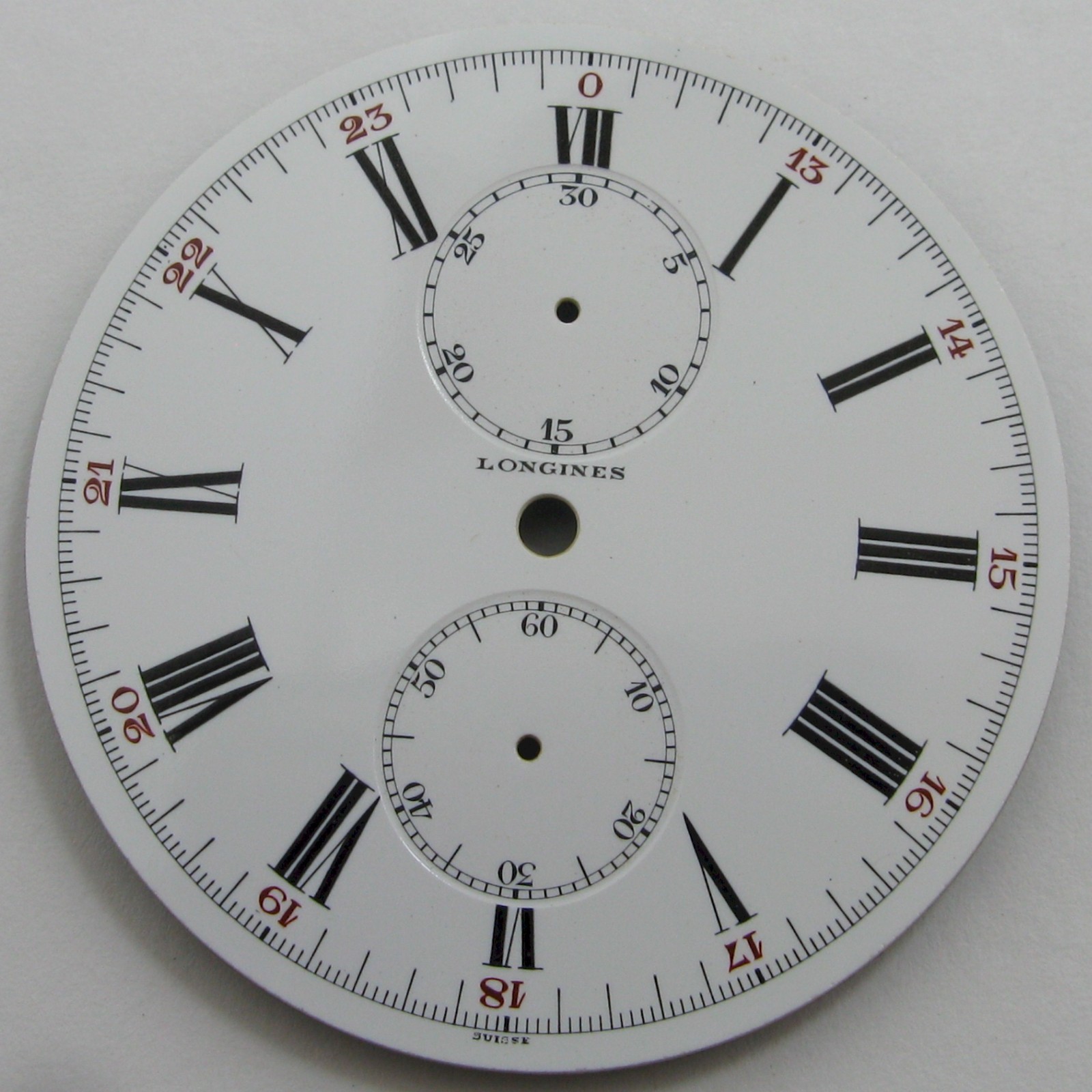Longines chronograph dial 30 mn register part: 47.4 mm